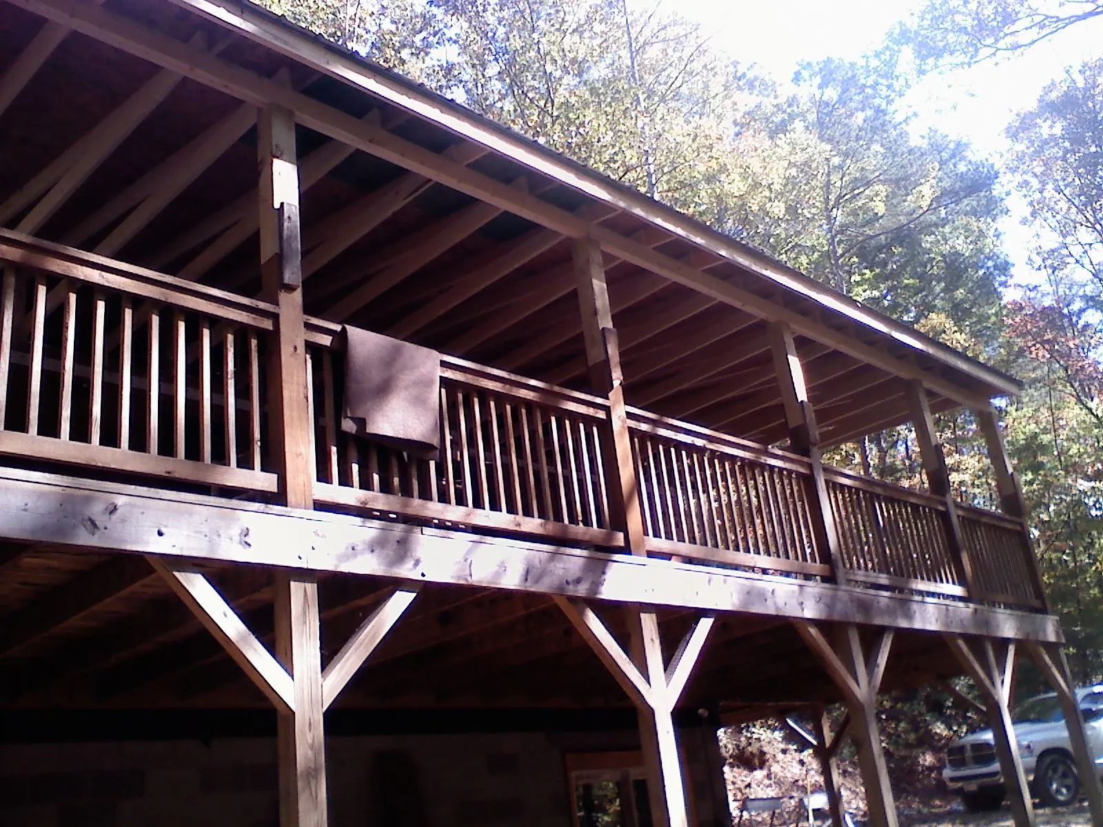 Timber framing under a new elevated porch and deck — Roof Leak Repair in Lucasville by Roofing Brothers